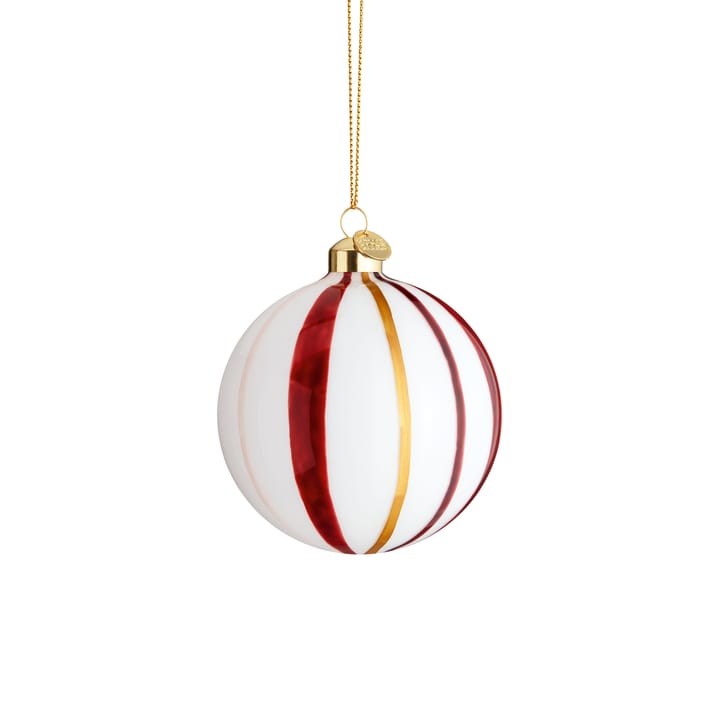 Souvenir julkula ränder Ø8 cm, Röd Holmegaard