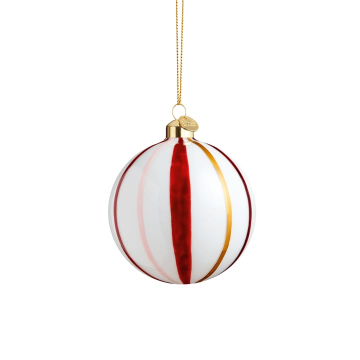 Souvenir julkula ränder Ø8 cm, Röd Holmegaard