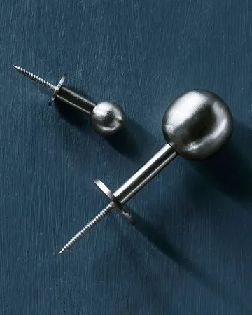 Ball krok 2-pack - Silver finish, Ø4x2 cm - House Doctor