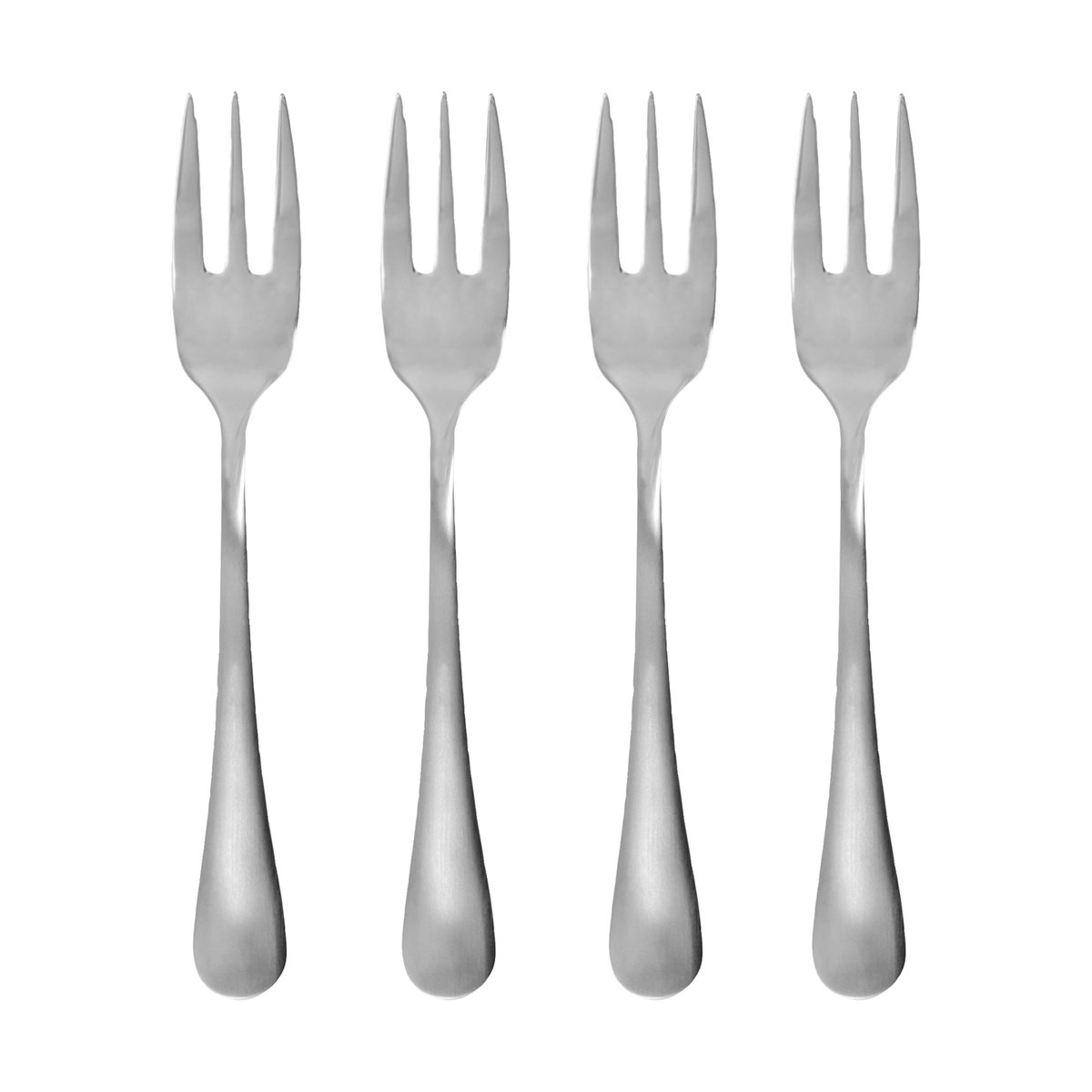 House Doctor Brush dessertgaffel 4-pack Silver finish