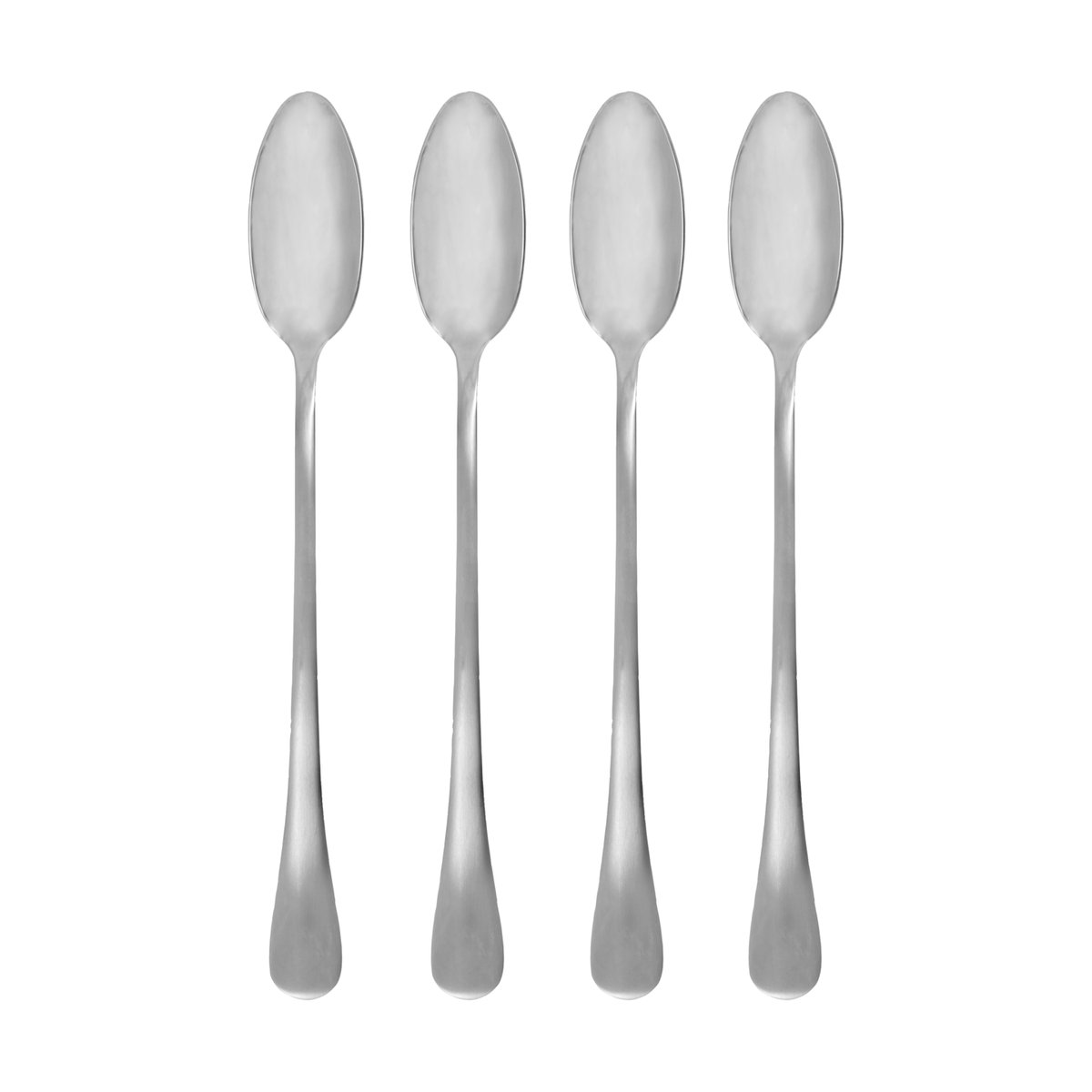 House Doctor Brush lång sked 4-pack Silver finish | Skandinavisk Design | Dessertbestick | Silverfärgad
