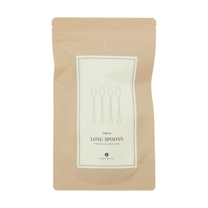 Brush lång sked 4-pack, Silver finish House Doctor