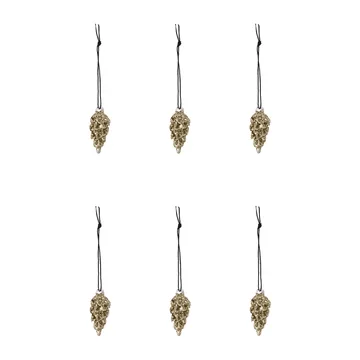 Cone julhänge 5,5 cm 6-pack - Guld - House Doctor