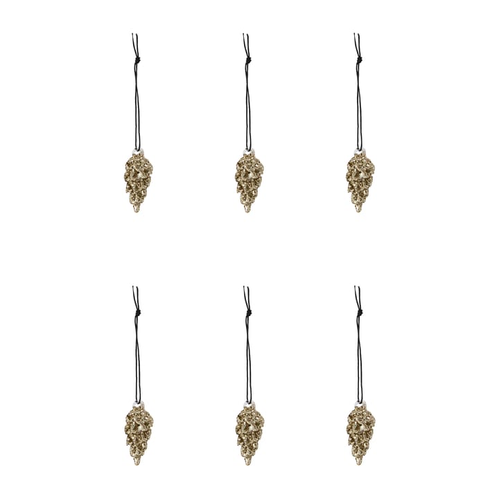 Cone julhänge 5,5 cm 6-pack, Guld House Doctor