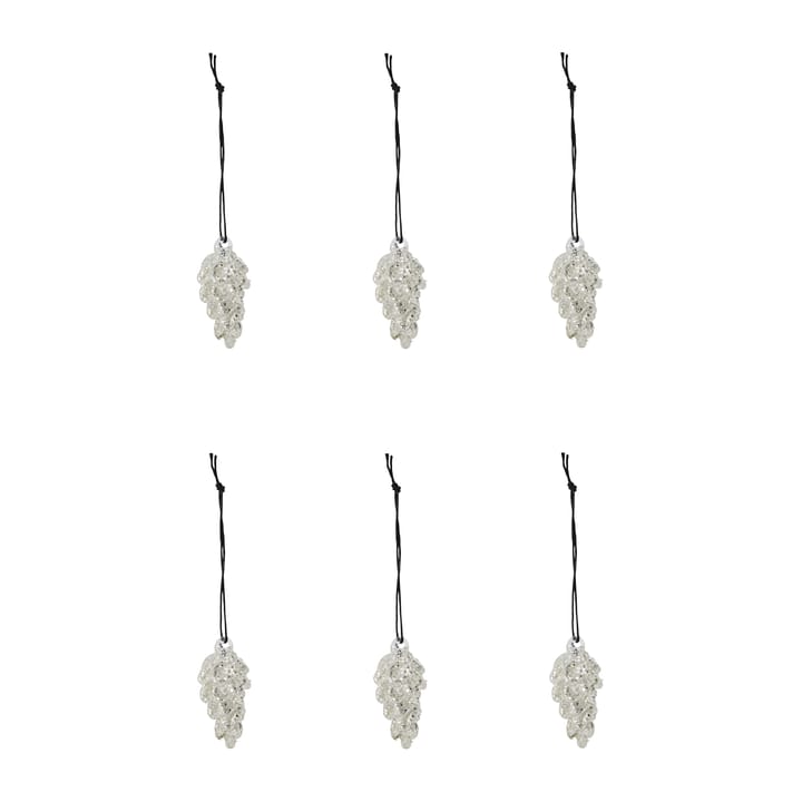 Cone julhänge 5,5 cm 6-pack, Silver House Doctor