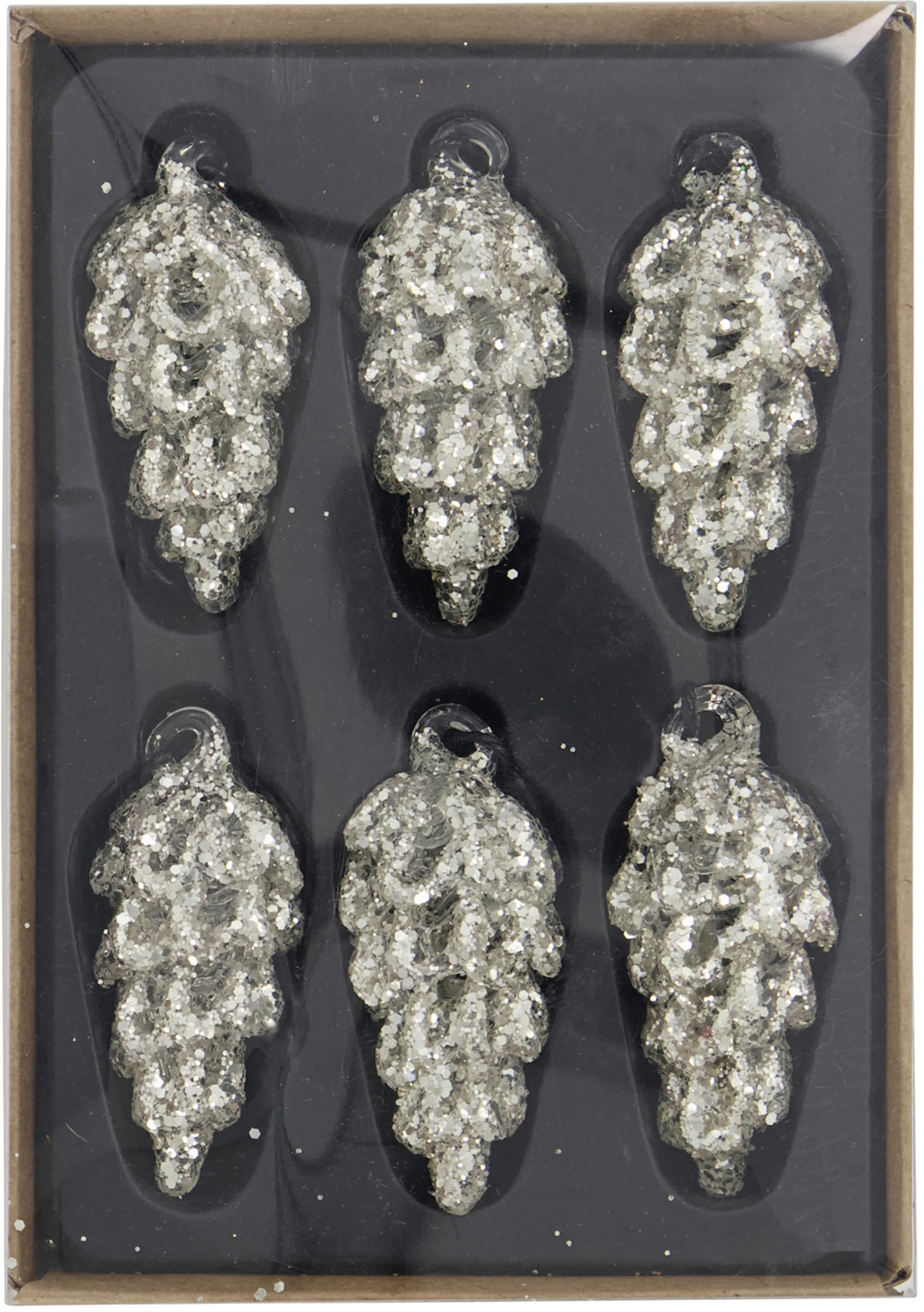 Cone julhänge 5,5 cm 6-pack, Silver House Doctor