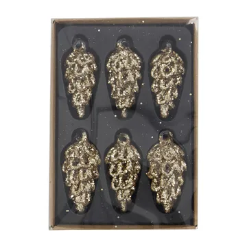 Cone julhänge 9 cm 6-pack - Guld - House Doctor