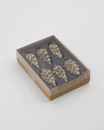 Cone julhänge 9 cm 6-pack - Guld - House Doctor