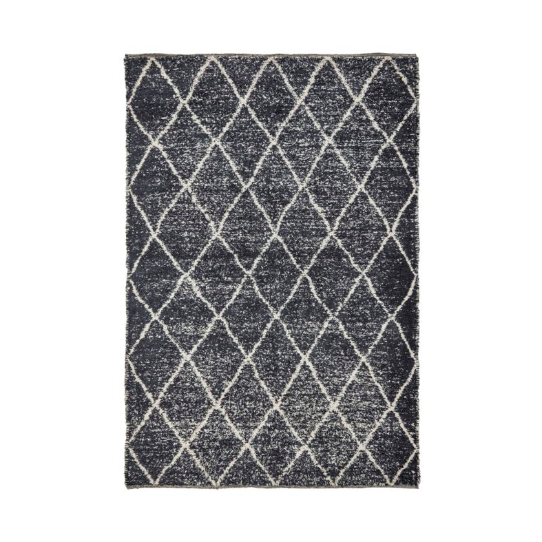 House Doctor Cruz matta Svart-off white, 140x200 cm
