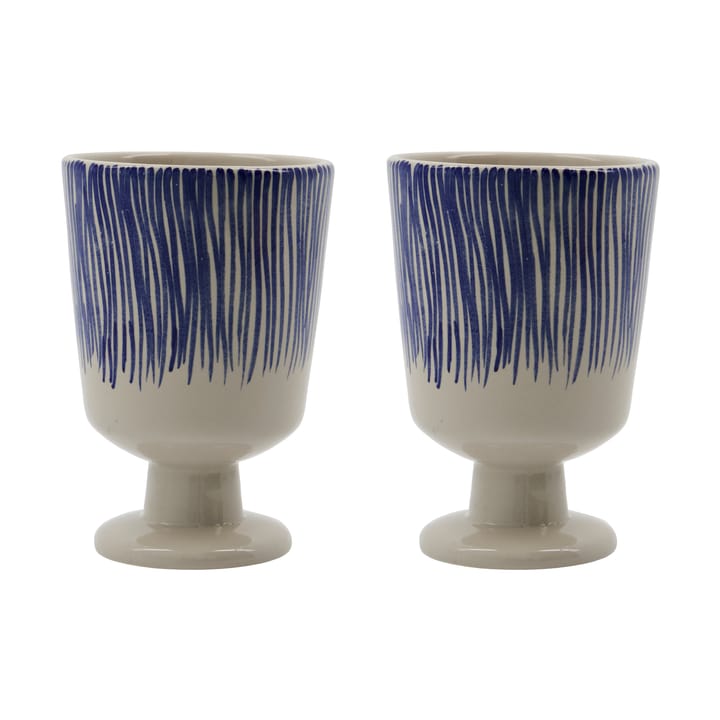 Diva mugg på fot 25 cl 2-pack, Off white-Blå House Doctor