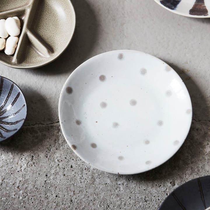 Dots tallrik Ø15,7 cm, Vit-grön House Doctor