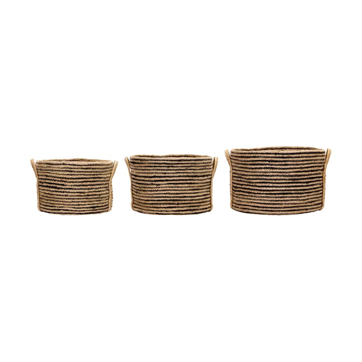 Dungi förvaringskorgar låg 3-pack - Svart-natur - House Doctor