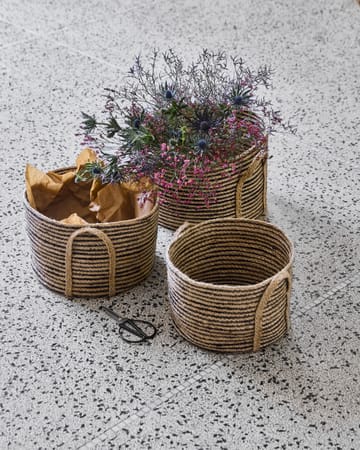 Dungi förvaringskorgar låg 3-pack - Svart-natur - House Doctor