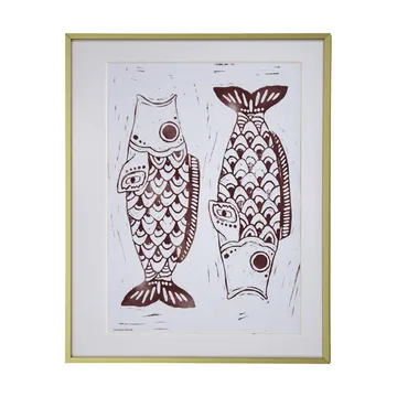 Fish wall art tavla 40x50 cm - Burgundy - House Doctor