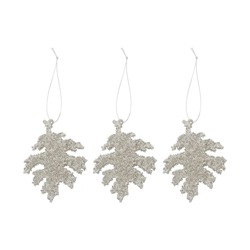 House Doctor Gliz julgranshänge 10,5 cm 3-pack Silverglitter