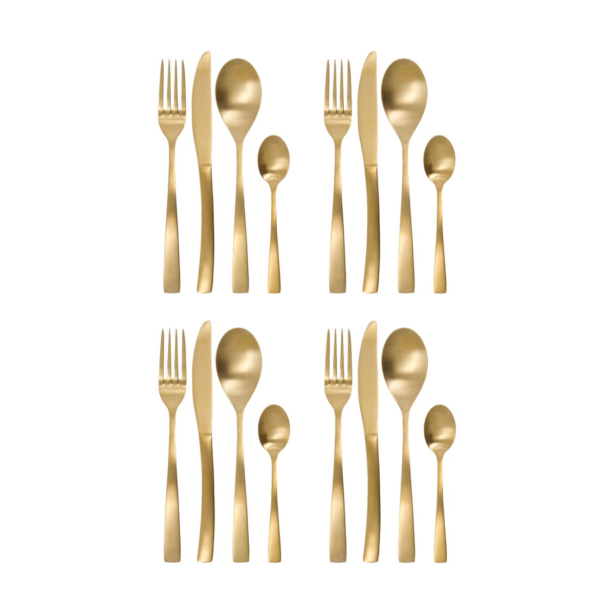 House Doctor Golden bestickset 16 delar Gyllene | Skandinavisk Design | Bestickset | Guldfärgad