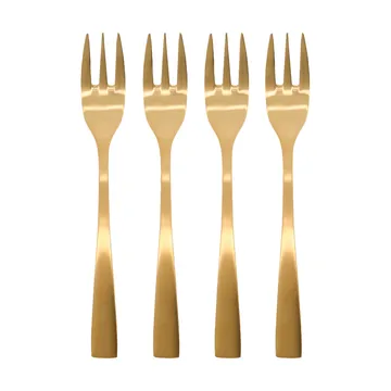 Golden tårtgaffel 4-pack - Gyllene - House Doctor