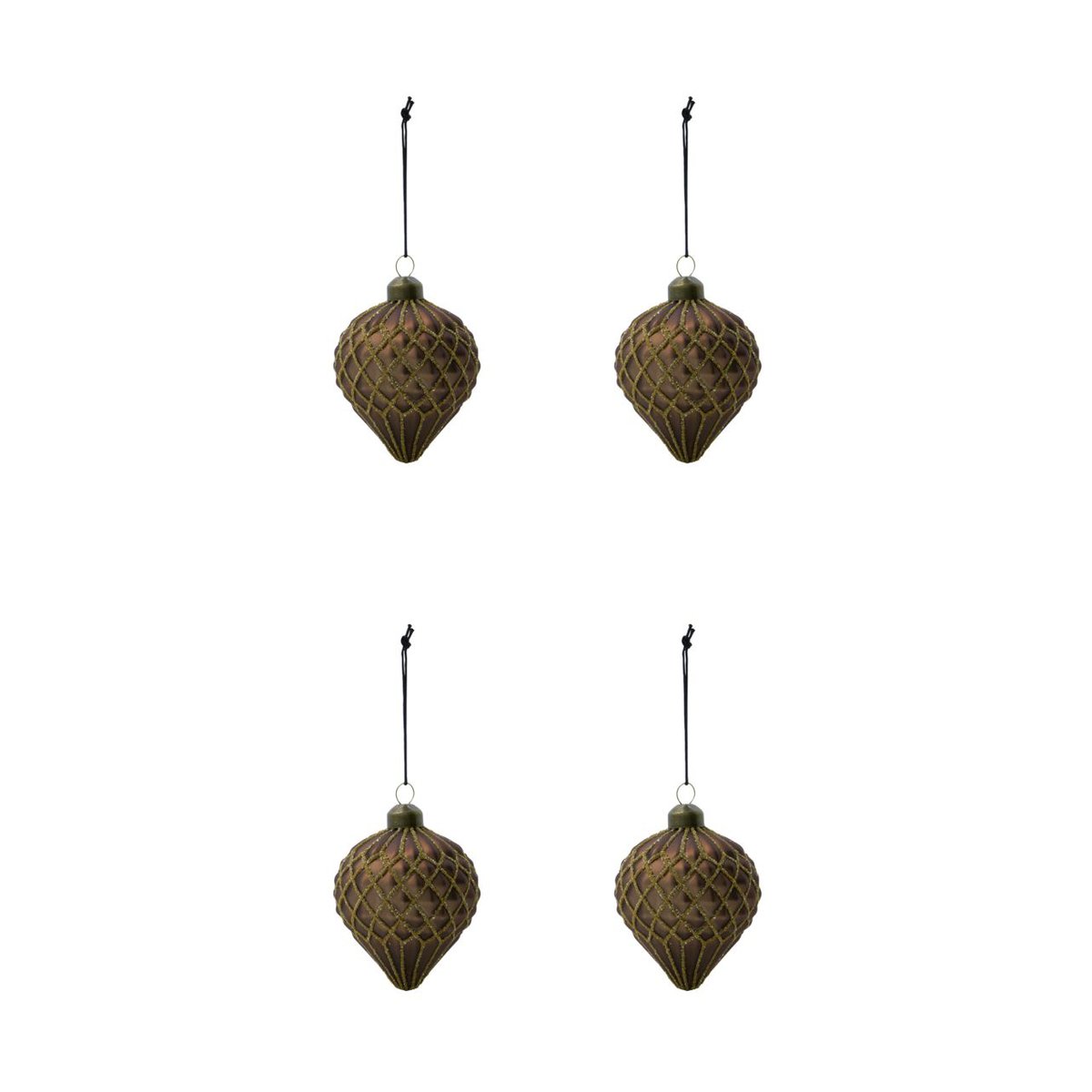 House Doctor Hinda julkula 9,5 cm 4-pack Brun | Skandinavisk Design | Juldekorationer & Julpynt | Brun