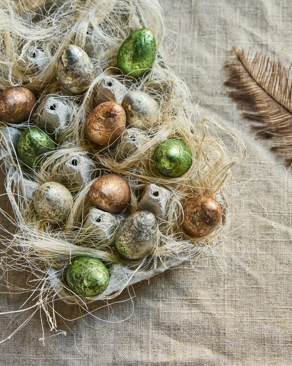 House Doctor egg påskhängen 12 delar, Grön, Rosa, Off-white House Doctor