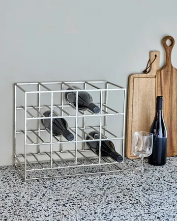 House Doctor vinställ 12 flaskor 41x35 cm - Silver finish - House Doctor