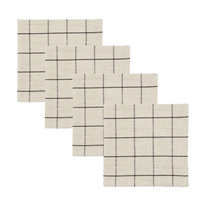 Join tygservett 40x40 cm 4-pack - Svart-off white - House Doctor