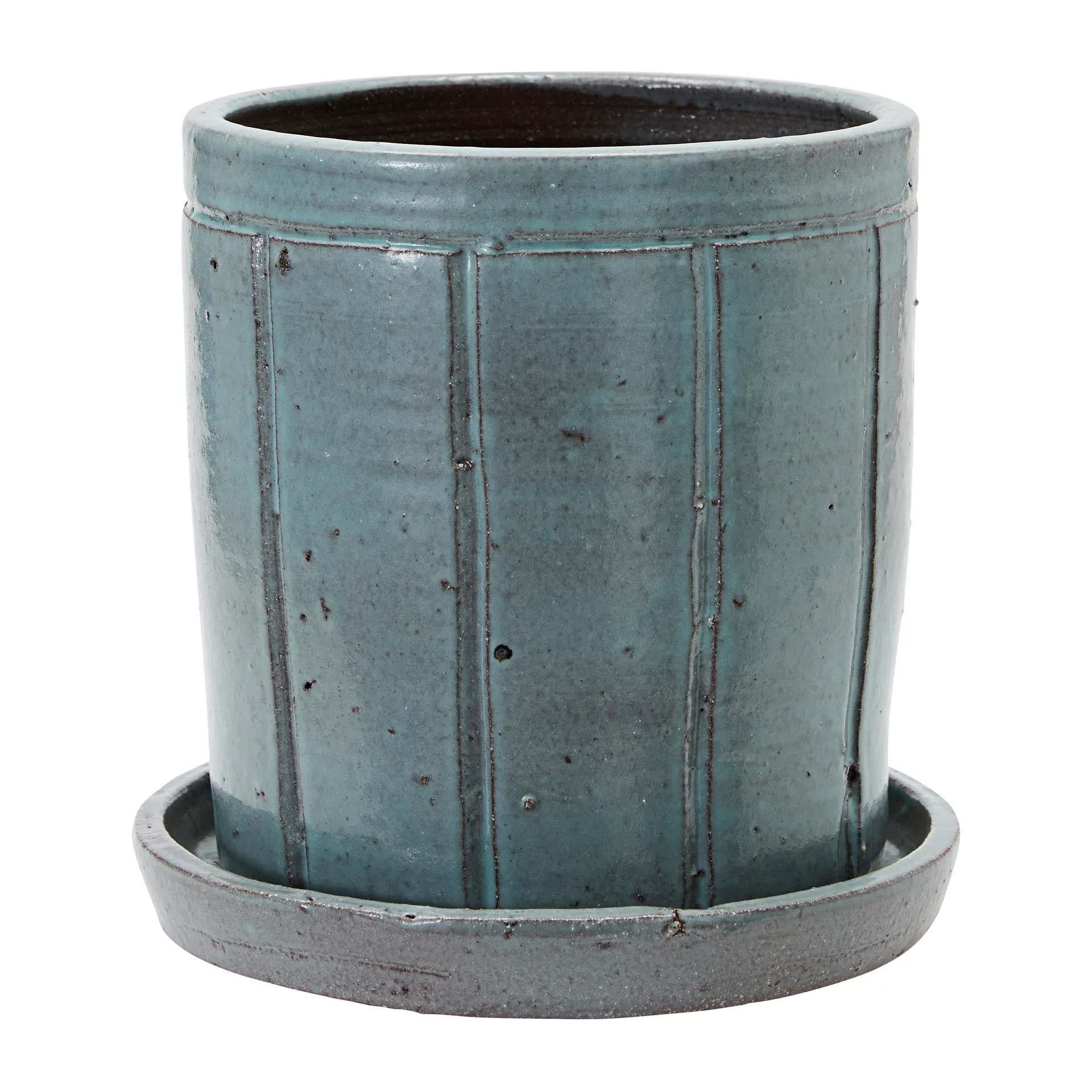 Julian blomkruka med fat Ø22 cm, Grå-grön House Doctor