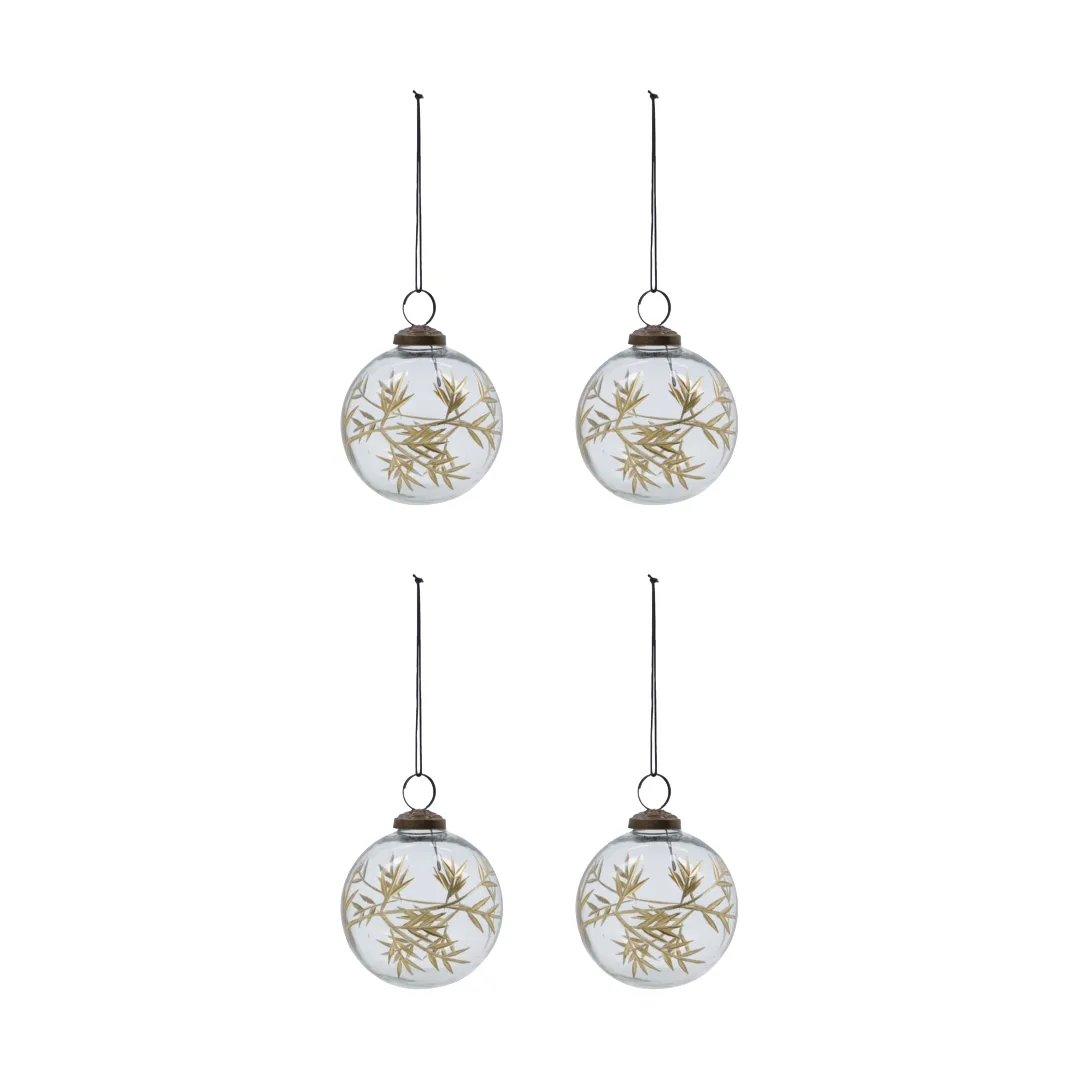 Leaf julgranskula Ø7,5 cm 4-pack, Klar
