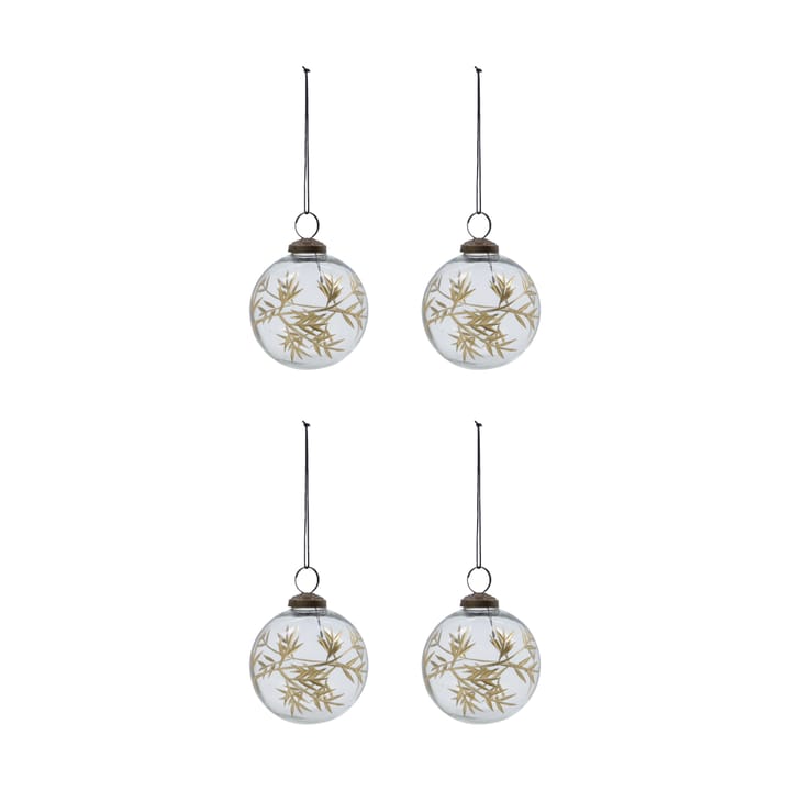 Leaf julgranskula Ø7,5 cm 4-pack - Klar-guld - House Doctor