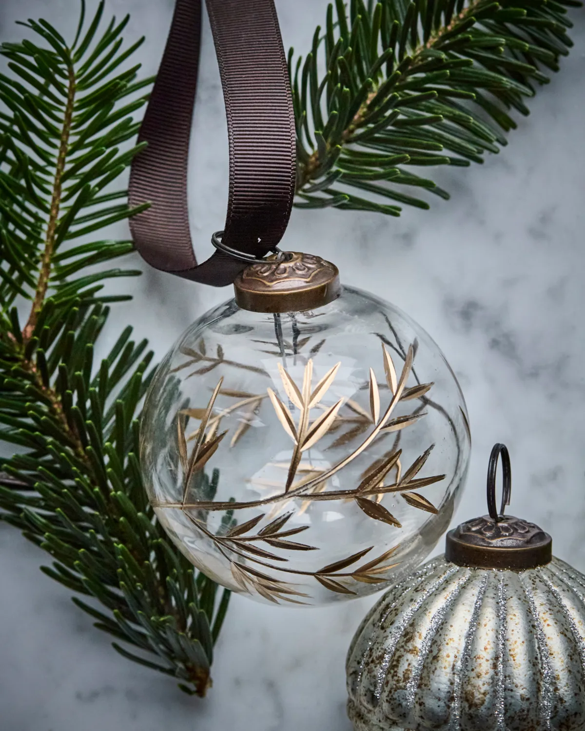 Leaf julgranskula Ø7,5 cm 4-pack, Klar-guld House Doctor
