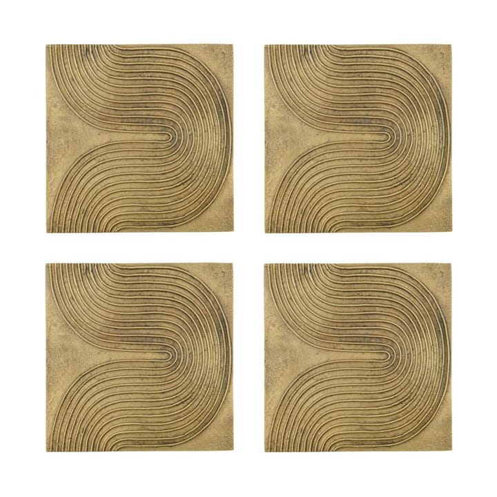 List väggkonst 4-pack - Antik mässing - House Doctor