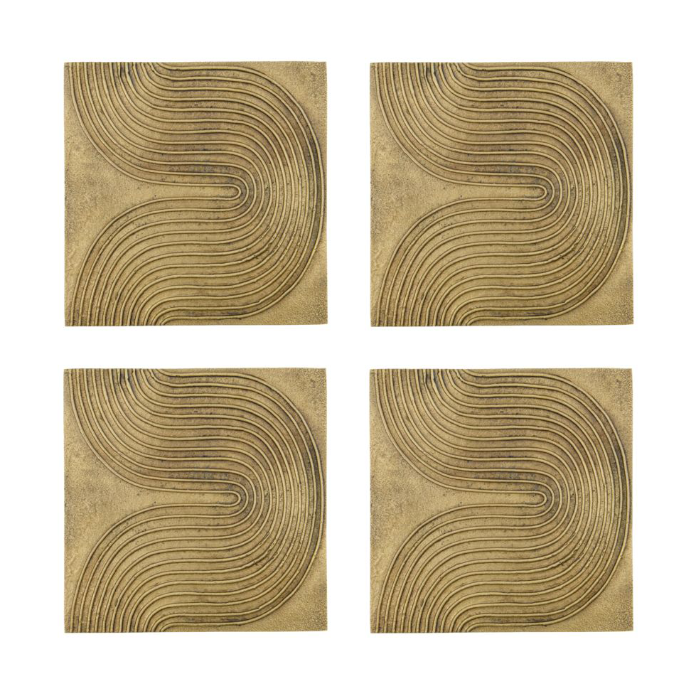 House Doctor List väggkonst 4-pack Antik mässing | Skandinavisk Design | Väggdekorationer | Guldfärgad