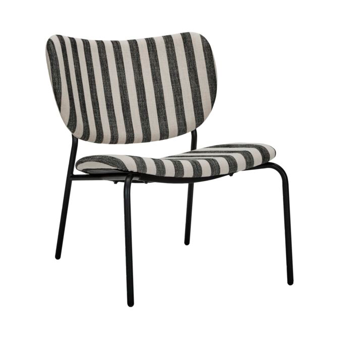 House Doctor Longa loungestol stålstativ Svart-vit | Skandinavisk Design | Stolar | Svart