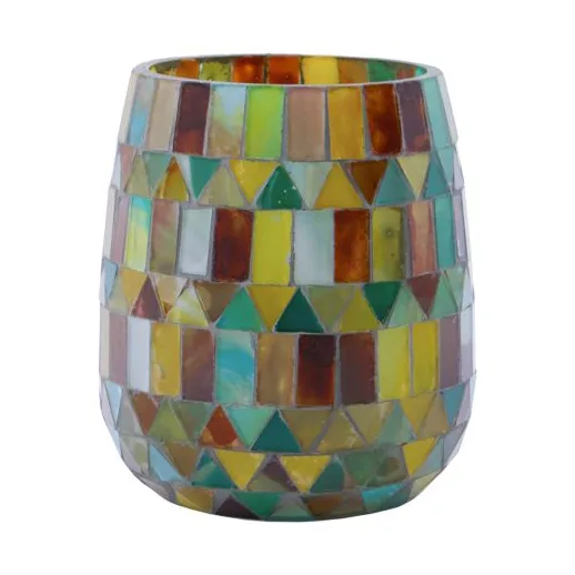 House Doctor Mosaa värmeljushållare 11 cm Gul-grön