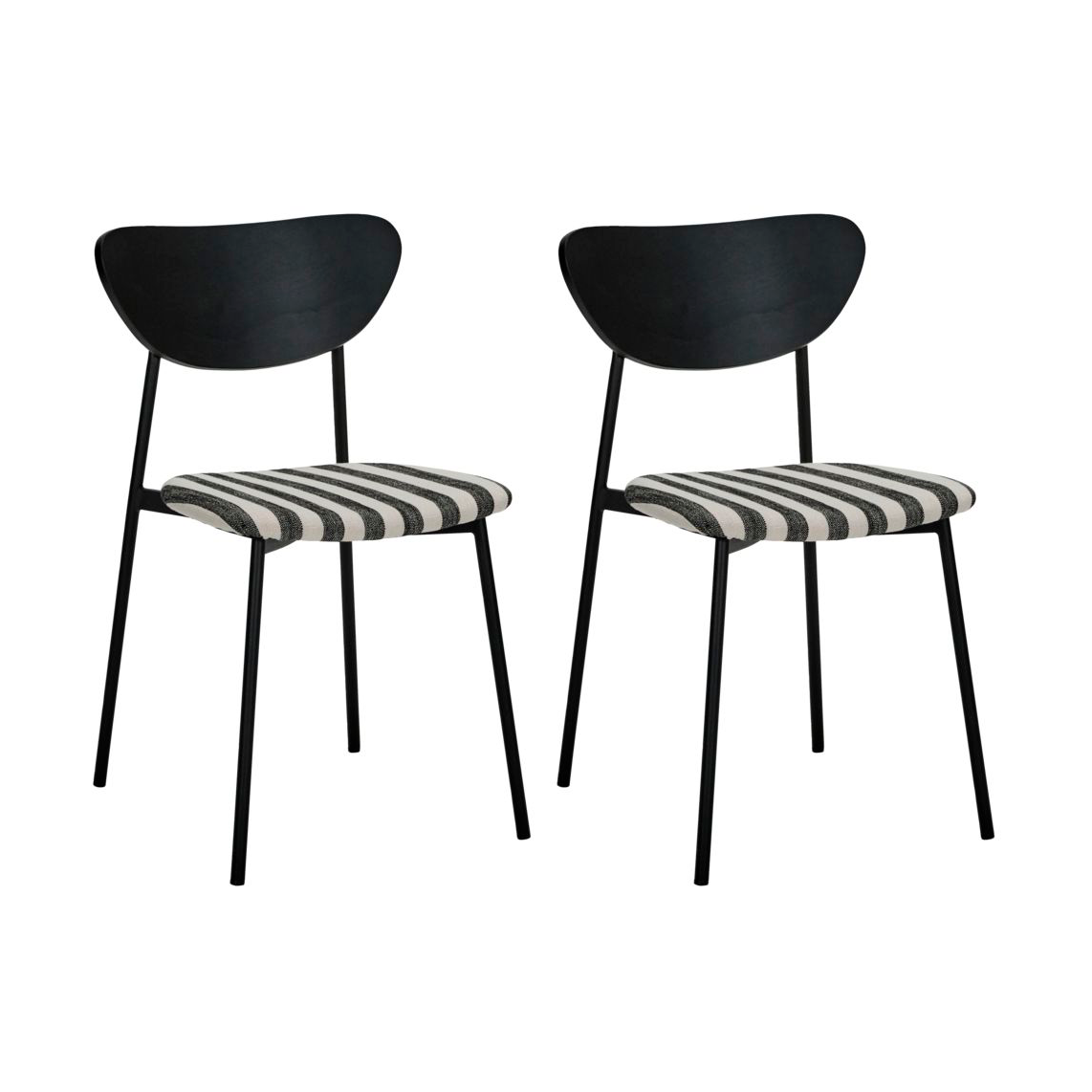 House Doctor Must stol med sits 2-pack Svart-vit | Skandinavisk Design | Stolar | Svart