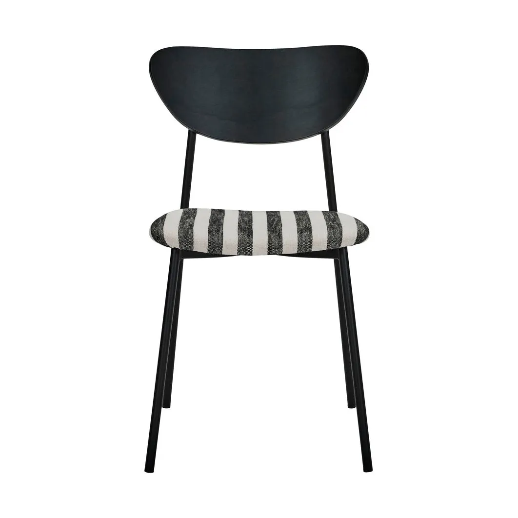 Must stol med sits 2-pack, Svart-vit House Doctor