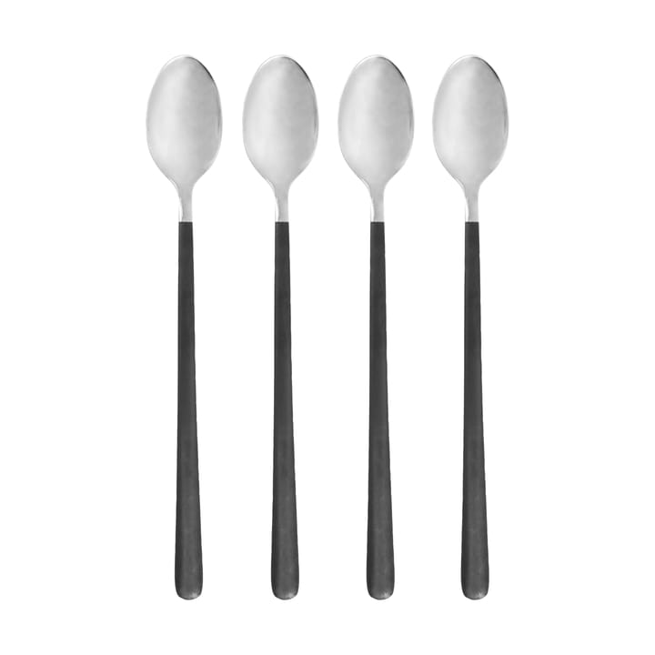 Ox lång sked 4-pack - Svart-silver - House Doctor
