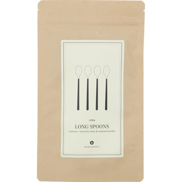 Ox lång sked 4-pack - Svart-silver - House Doctor