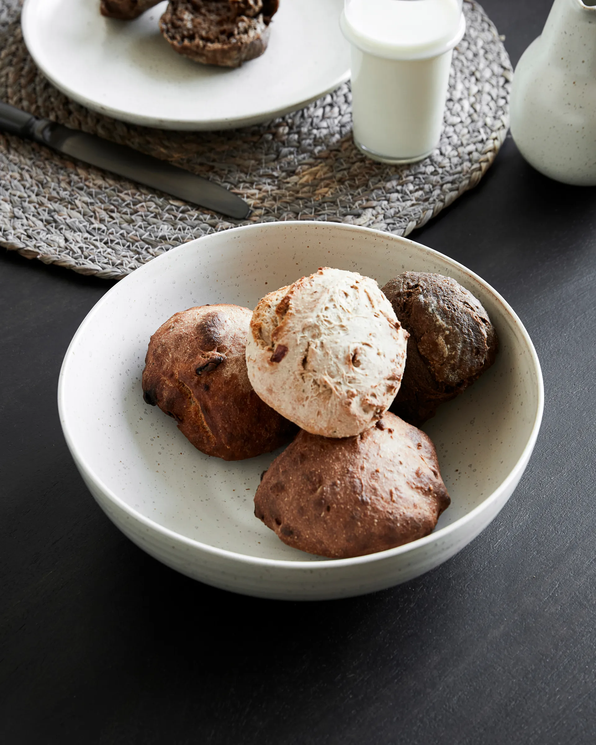 Pion skål Ø22 cm, Grå-vit House Doctor