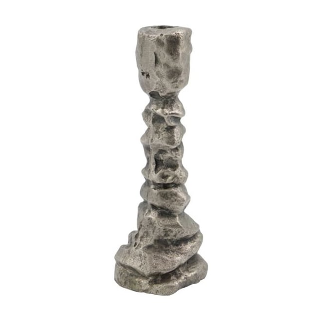 House Doctor Raku ljusstake antiksilver 20 cm | Skandinavisk Design | Ljusstakar | Silverfärgad