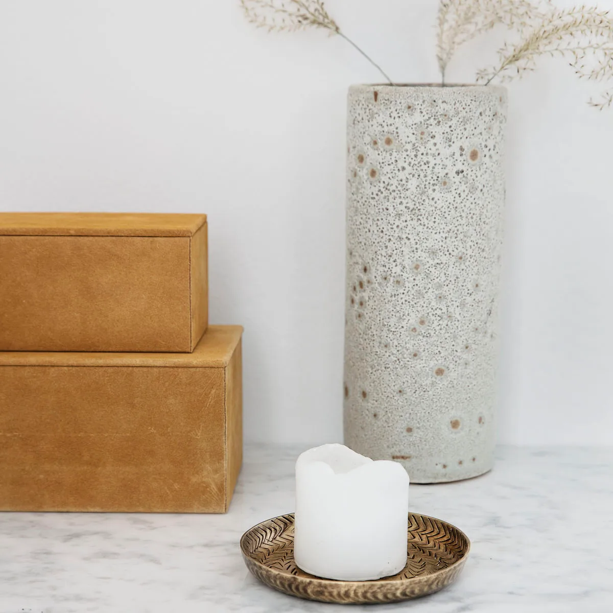 Rattan bricka mässingfinish, 12 cm House Doctor