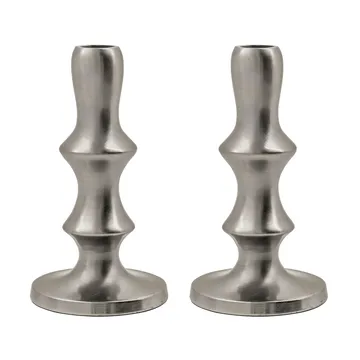 Reese ljusstake 2-pack - Silver finish - House Doctor