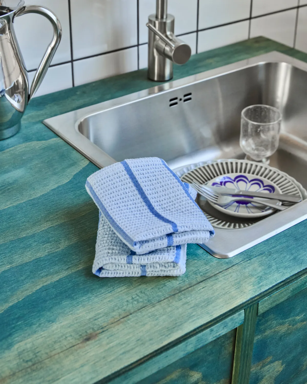 Rena diskduk, Ljusblå-blå, 30x30 cm, 2-pack House Doctor