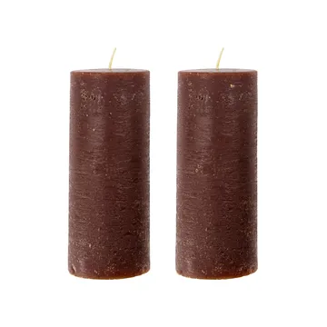 Rustic Wax blockljus 15 cm 2-pack - Cognac - House Doctor