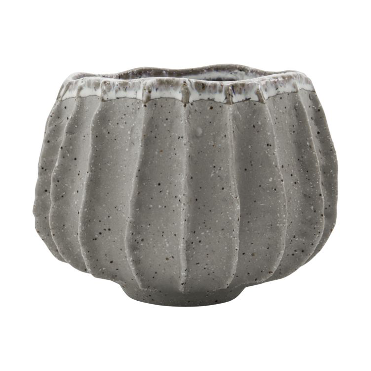 House Doctor Shell kruka 18 cm Grå | Skandinavisk Design | Grytor | Grå