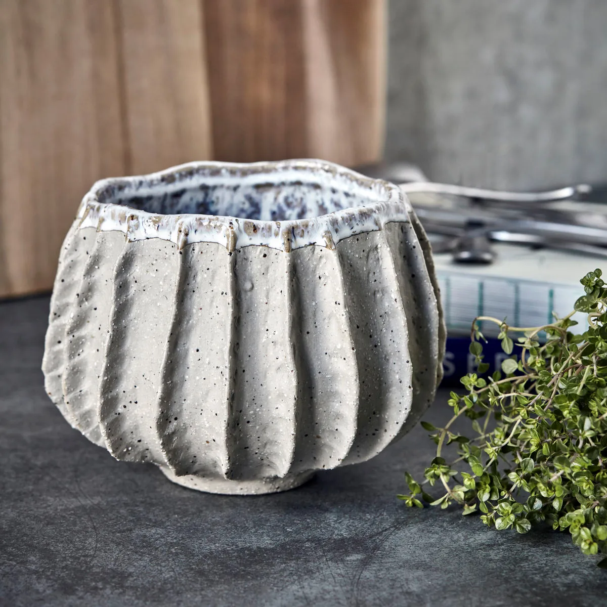 Shell kruka Ø18 cm, Grå House Doctor