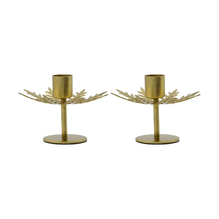 Snowflake ljusstake 2-pack - Antik mässingsfärg - House Doctor