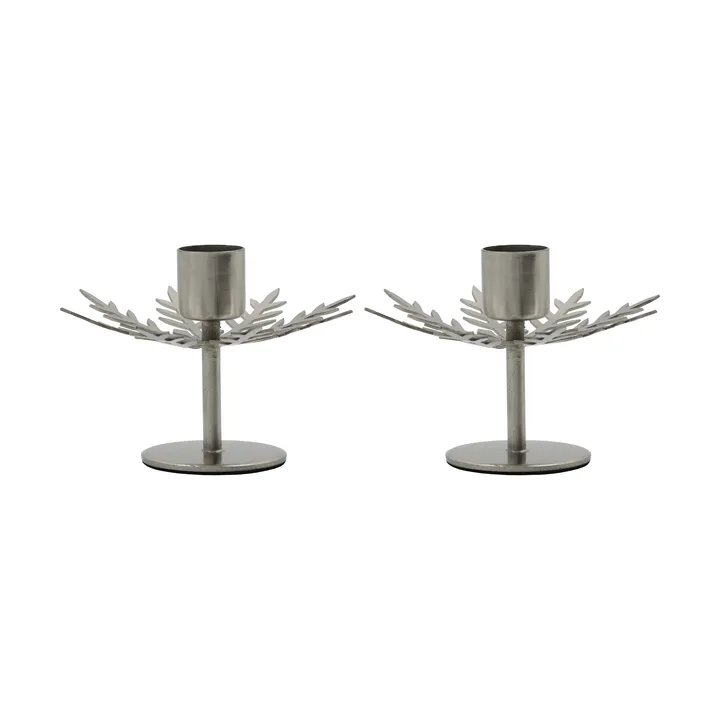 Snowflake ljusstake 2-pack - Silver finish - House Doctor