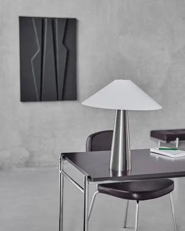 Soffi bordslampa - Borstat silver-Off-White, Ø42x48 cm - House Doctor
