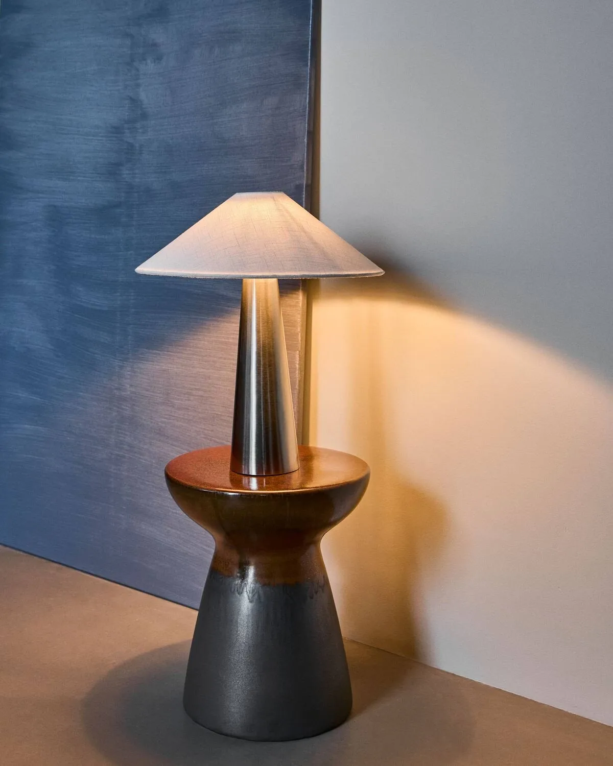 Soffi bordslampa, Borstat silver-Off-White, Ø42x48 cm House Doctor