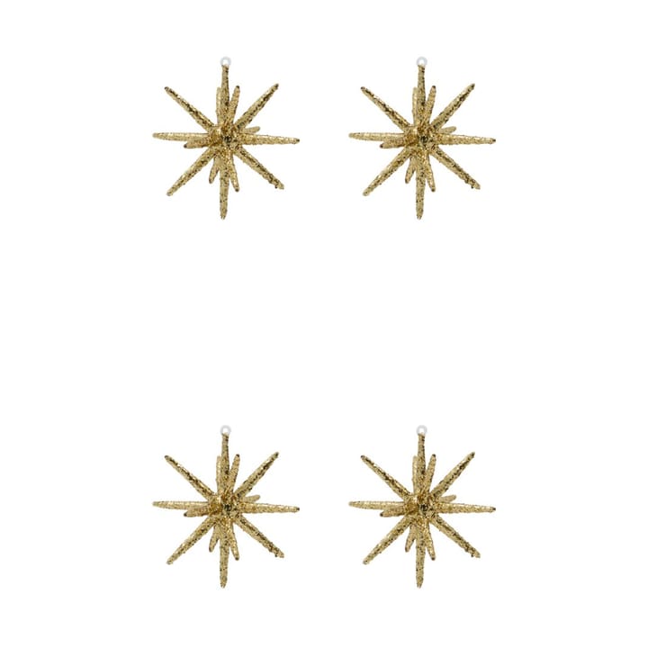 Spike julgransstjärna Ø12 cm 4-pack - Brunmässing-glitter - House Doctor